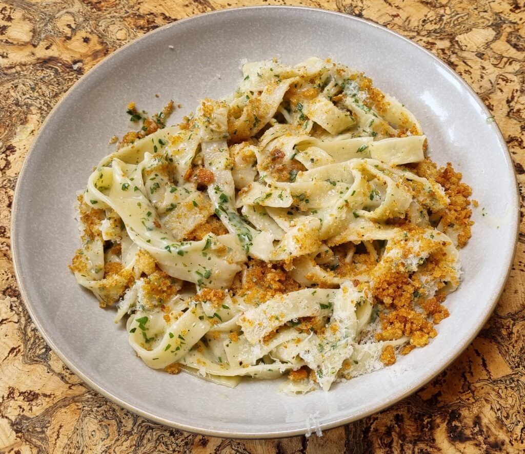 Fresh Herb Fettuccine with Pangrattato