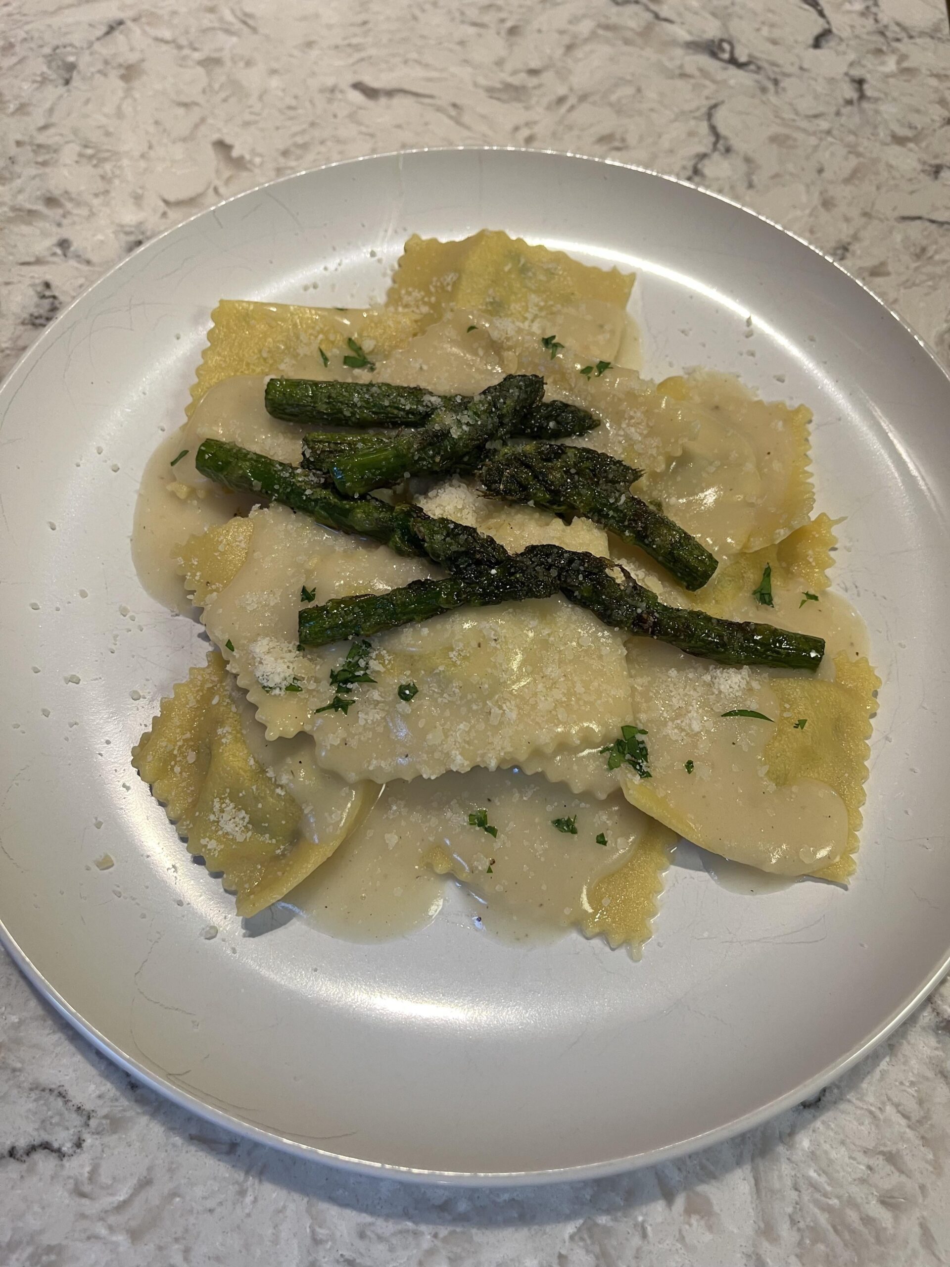 Scratch Ravioli with Crispy Asparagus Scratch Ravioli with Crispy Asparagus