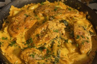 4-cheese ravioli w/ Tuscan chicken