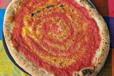 Test bake. 90% Tipo 00, 10% Integrale. Direct dough, 24 hours at RT. 63% Hydration. Classic Neapolitan pizza.