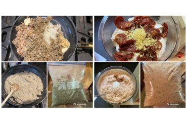 Mushroom ravioli filling and lobster ravioli filling all ready to go in the fridge, tomorrow I try out a new recipe for lentil pasta dough to use with them!