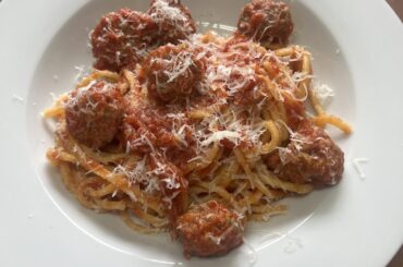 Spaghetti alla Chitarra with tiny meatballs