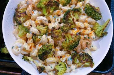 basil cashew cream cavatappi, roasted broccoli, chili oil, paprika