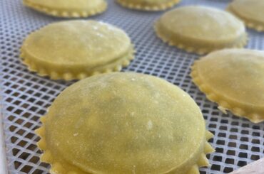 Mushroom raviolis ready