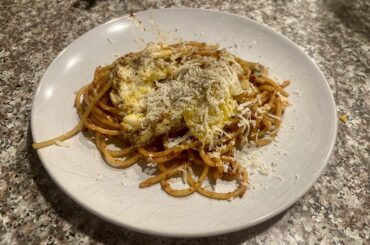 I wanted a breakfast burrito, but didn’t have tortillas…chorizo,egg, and Parmesan