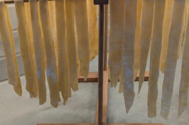 Pappardelle drying nicely on my new rack. No more sticky noodles.