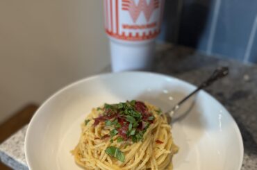 Creamy Butternut Squash and Sage Pasta with Crispy Prosciutto and Fresh Basil