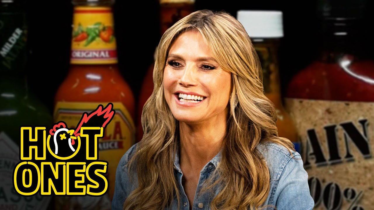 Heidi Klum Strikes a Pose While Eating Spicy Wings | Hot Ones Heidi Klum Strikes a Pose While Eating Spicy Wings | Hot Ones