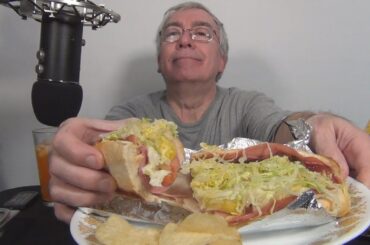 ASMR Eating an Italian Sub and Drinking Orange Fanta