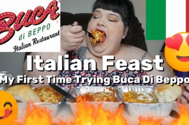 Buca di Beppo Italian Feast My First Time Trying Mukbang Eating Show