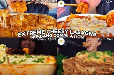 ASMR | EXTREME CHEESY LASAGNA [ITALIAN FOOD] MUKBANG COMPILATION | BEST ITALIAN DISH EATING SHOW |