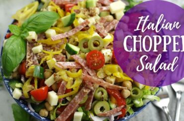 How To Make Italian Chopped Salad with Red Wine Vinegar and Olive Oil Dressing | No Cook Meal Idea