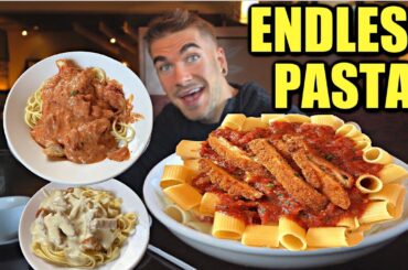 Olive Garden's "ENDLESS PASTA" EATING CHALLENGE | Famous NEVER-ENDING PASTA BOWL vs PRO EATER