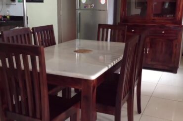Wooden dining table with marble top - Rightwood