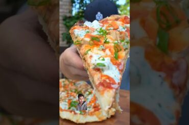 making a buffalo chicken pizza, #shorts #food #foodie #recipe #cooking