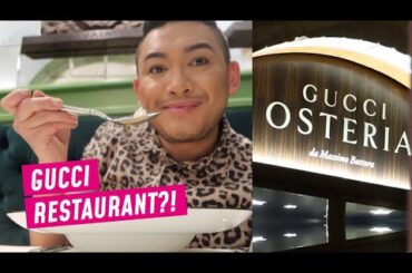 EATING AT THE GUCCI RESTAURANT + FLORENCE LUXURY OUTLET?! - RomeAroundTheWorld