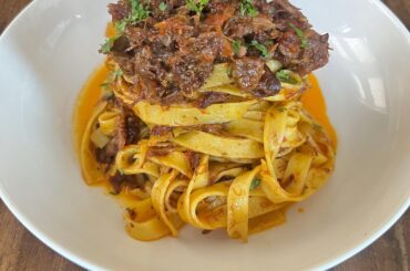 homemade oxtail ragu and pasta