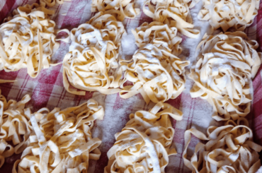 Homemade tagliatelle.