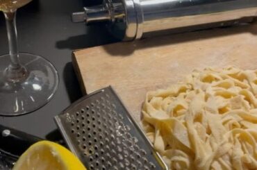 Yesterday was my first time making tagliatelle (from scratch) with scallops. Turned out just lovely. Cooking is such a meditative activity, it should be prescribed by doctors.  #freshpasta #pasta #pastamaking