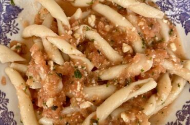 Made some Busiate and served it with Pesto alla Trapanese