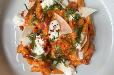 Cavatelli with a creamy sun dried tomato nduja sauce