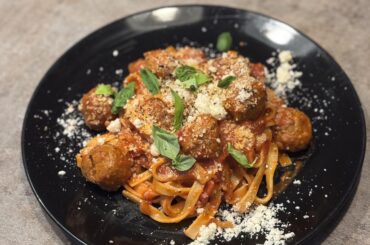 Tagliatelle meatballs and ragu