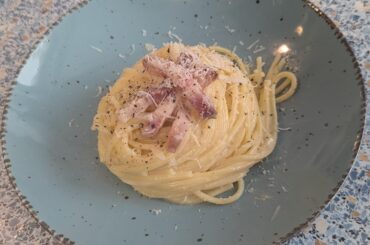 Decided to make Carbonara on a whim (w/ Pancetta and Parmigiano Reggiano)