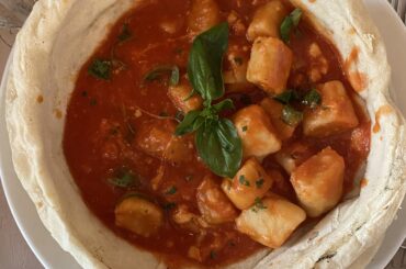 Ñoquis en masa de pizza, delicia