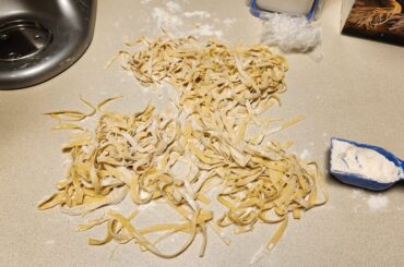 Finally used my kitchenaid pasta rollers and ate it with homemade sauces