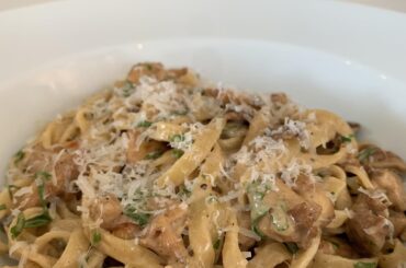 Tagliatelle with freshly picked porcini mushroom