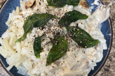 Macaroni with Alfredo sauce