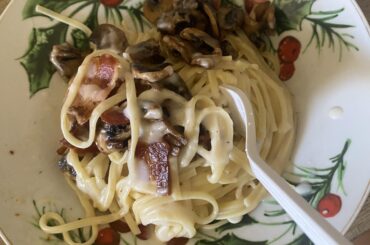 I swear I will never eat mushrooms unless it’s cooked in bacon grease and in Alfredo sauce