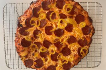 Pepperoni and banana pepper tavern style