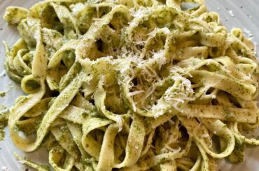 Simple Fettuccini with Pesto(Homemade)