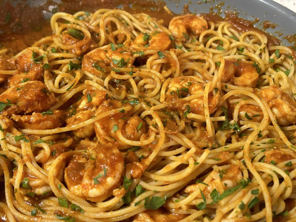Spicy shrimp marinara w/ pasta