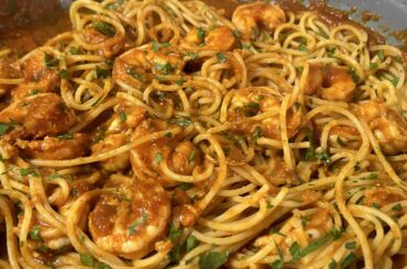 Spicy shrimp marinara w/ pasta