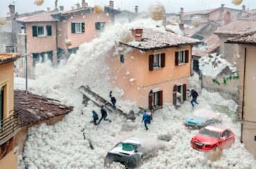 Europe is in chaos! Flood and giant 6-inch hail in France and Italy, destroyed homes and vehicles