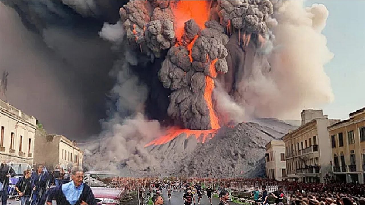 A few minutes ago in Sicily, Italy! Mount Etna erupted violently, people were shocked A few minutes ago in Sicily, Italy! Mount Etna erupted violently, people were shocked