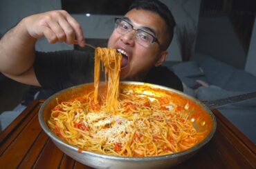 My Strange Addiction To Just TOMATO & SPAGHETTI - MUKBANG - BIG BITES