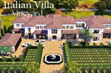 Italian Villa Vineyard || Sims 4 || House Tour || CC build (TRAY+CC+LINKS)