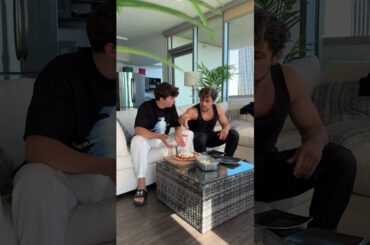 Annoying my italian roommate with popcorn on pizza #fabioandben #reaction #euro2024