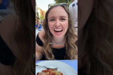 Trying vegan lasagna in Italy