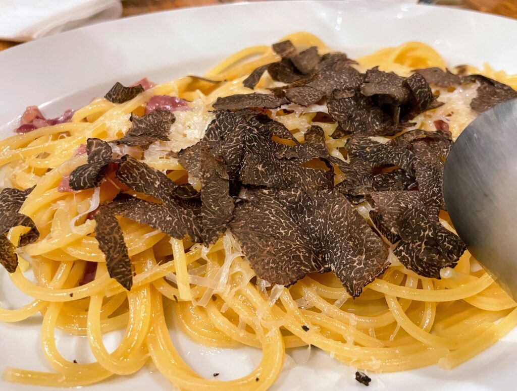 Black truffle pasta with parmigiano