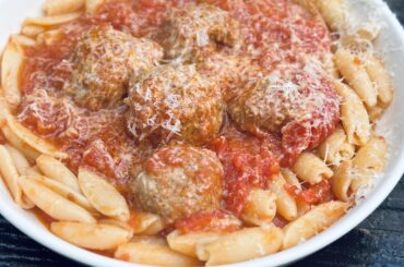 Cavatelli and meatballs