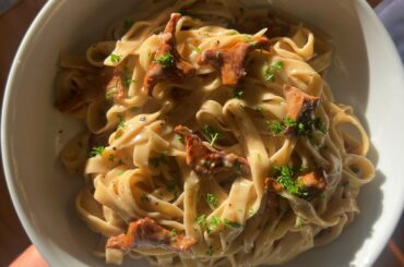Homemade Fettucine with Chanterelles