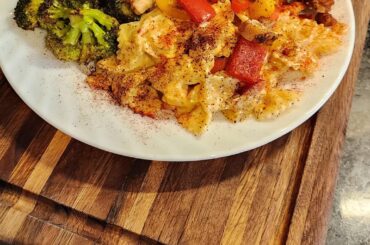 Bowtie Cajun Chicken Alfredo w/ Sautéed Peppers