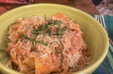 my first go at homemade pappardelle + bolognese that simmered all day long