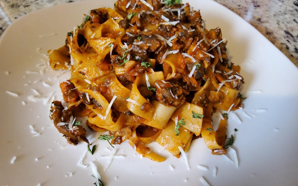 First time making Mushroom Ragu over Pappardelle.