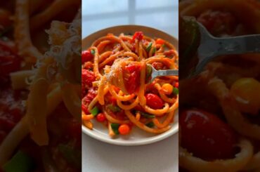 Fresh Pici Pasta with Red Wine #Recipe #pastarecipe #recipeshare #tomatosauce #cookwithme