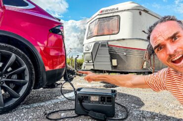 Buying A Caravan To Tow With Our Tesla - Powered By DJI Portable Power Station